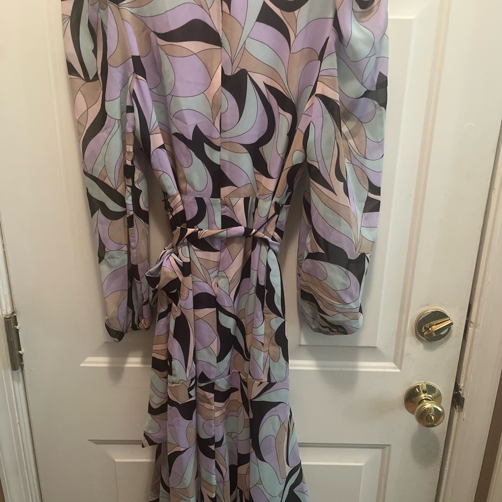 NWT Calvin Klein Purple V-Neck Dress - Picture 2 of 3